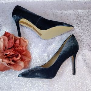 Designer Teal Suede Stilettos
